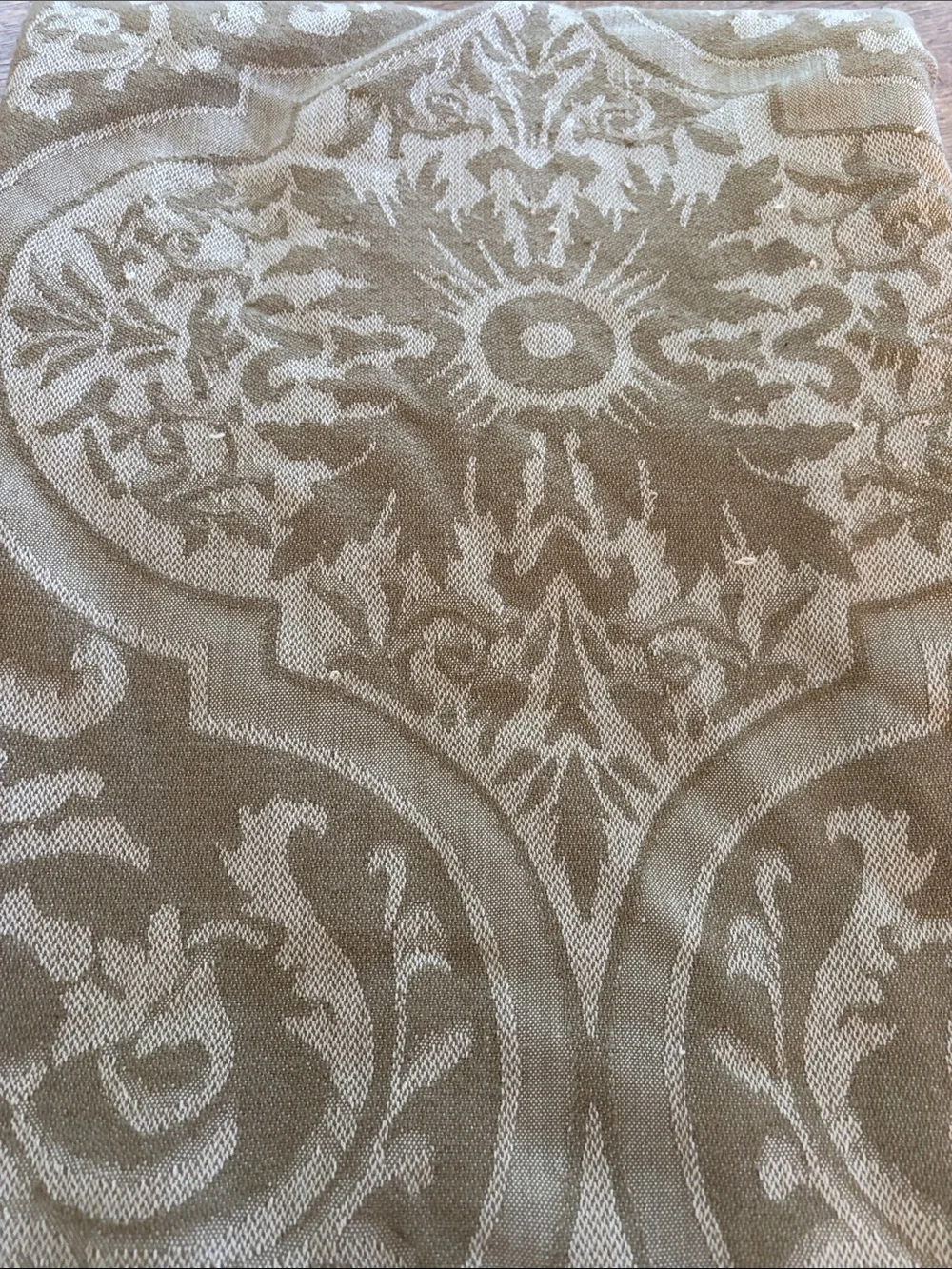 Vintage Calzeat of Scotland Golden Beige Throw Blanket 51” x 57”